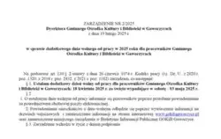 Zdjęcie do Zarządzenie Dyrektora GOKiB
