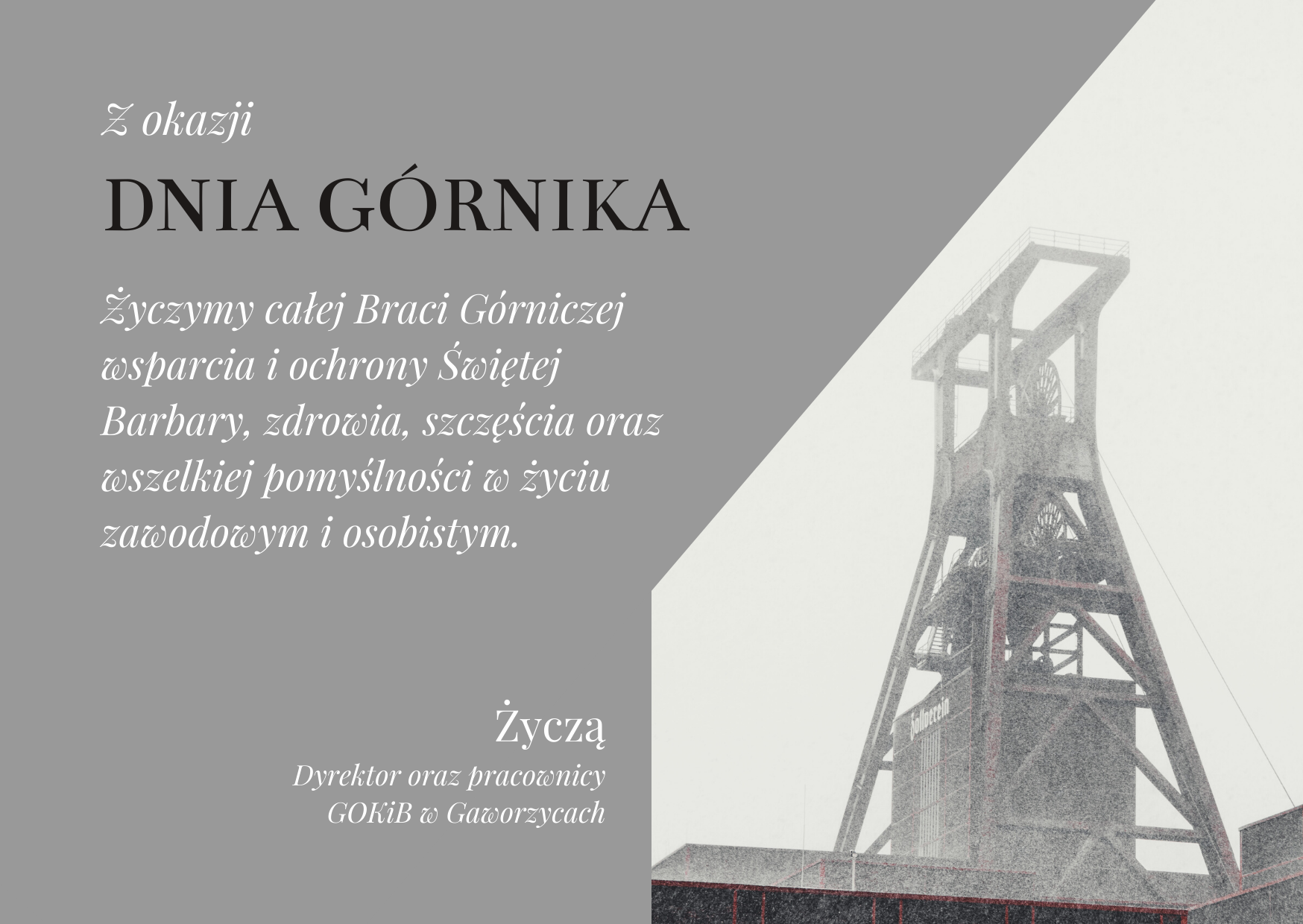 Życzenia z okazji Dnia Górnika