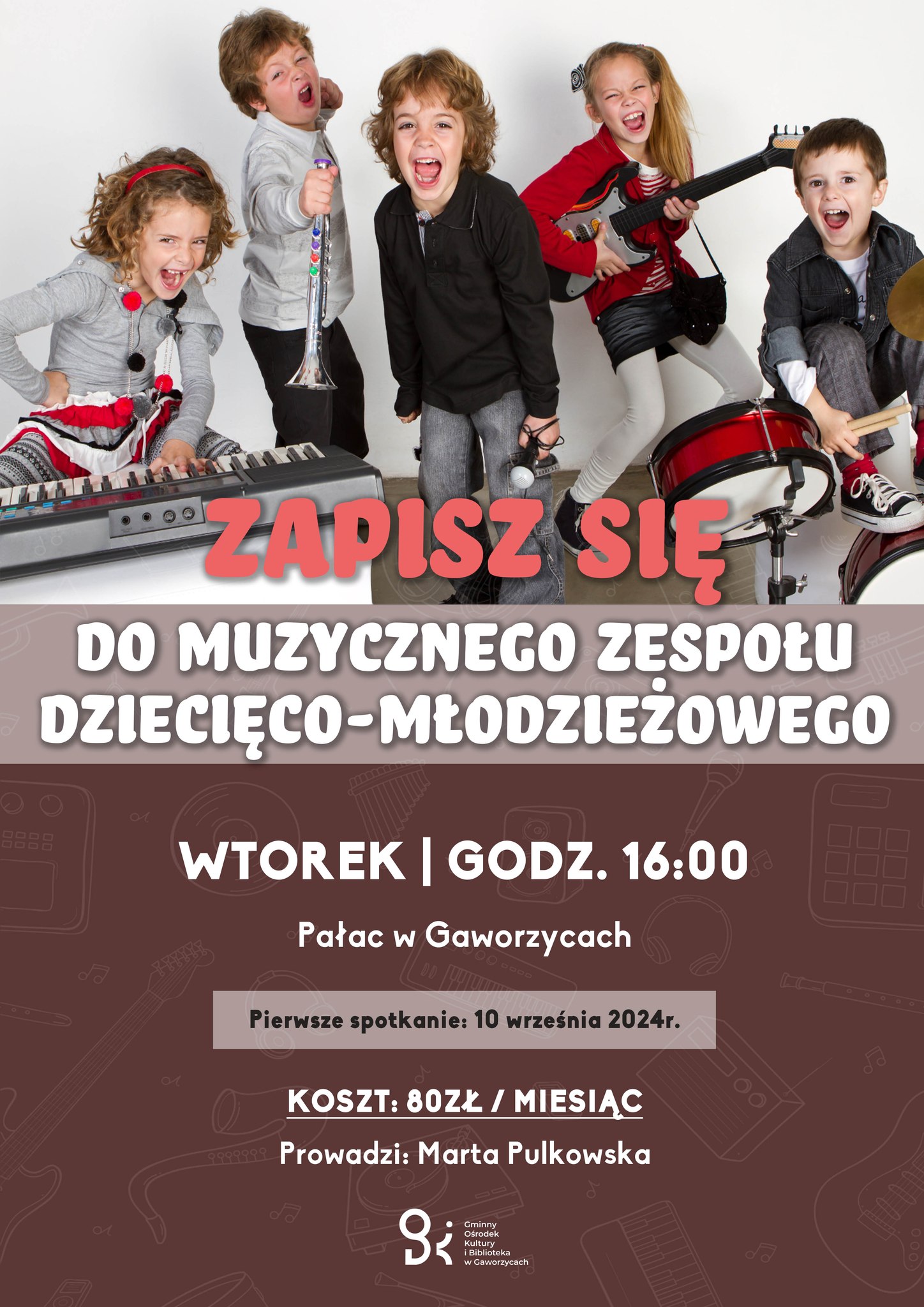Plakat informujący o&nbsp;naborze od zespołu dziecięco-młodzieżowego