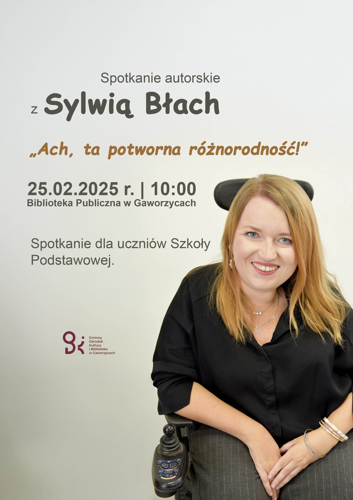 Plakat informujący o spotkaniu autorskim