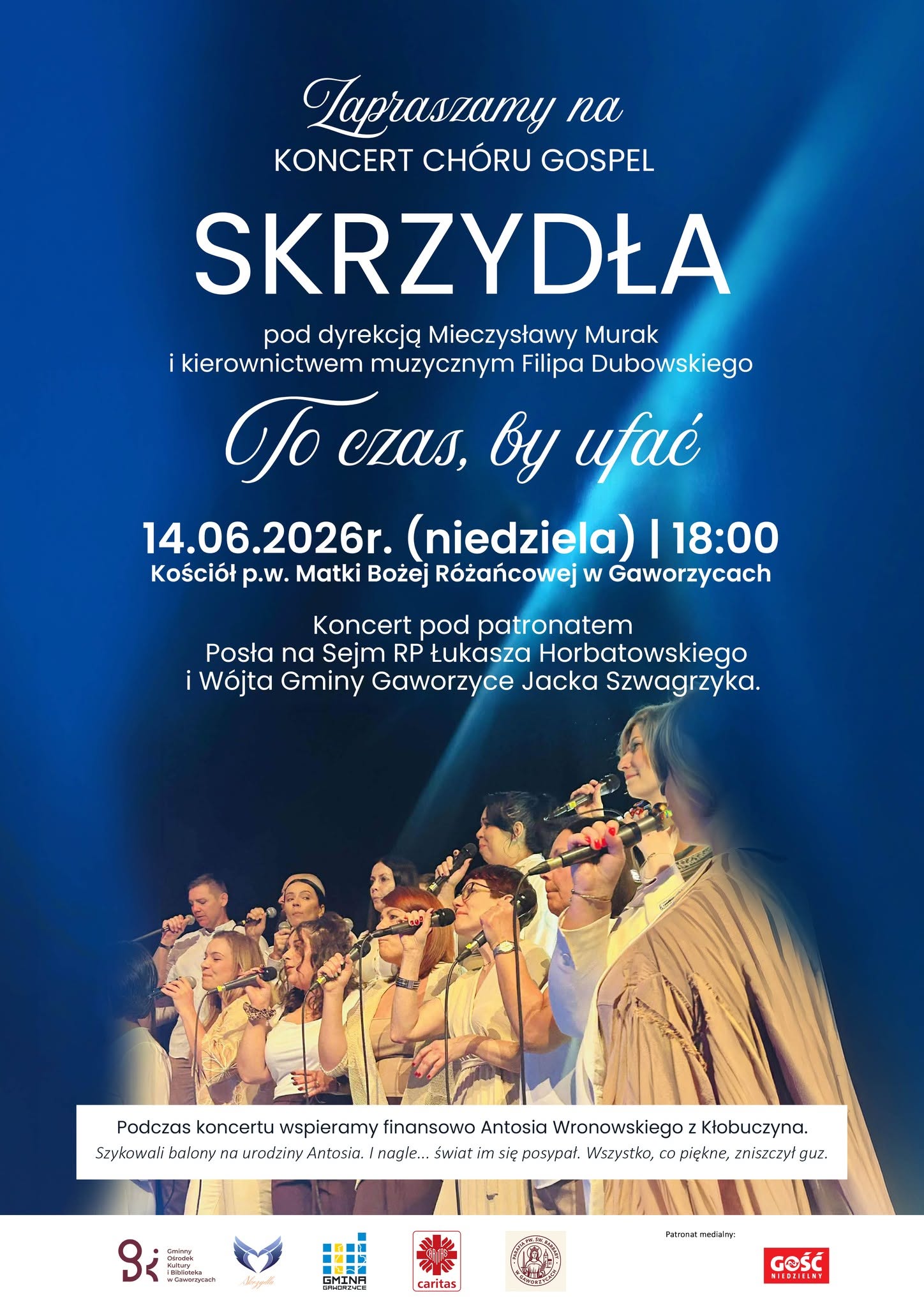 Plakat informujący o&nbsp;koncercie ch&oacute;ru Skrzydła