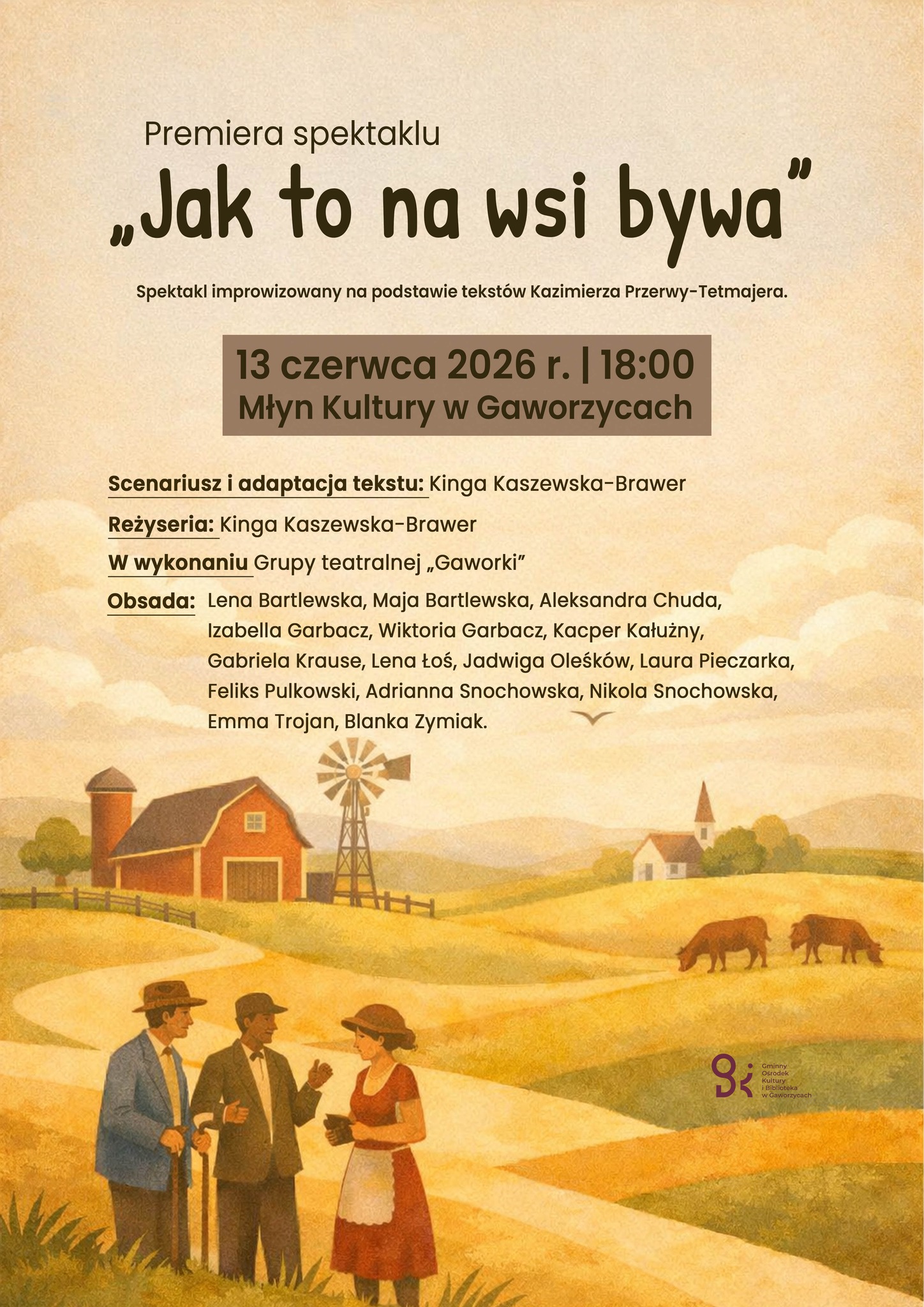 Plakat informujący o&nbsp;premierze spektaklu