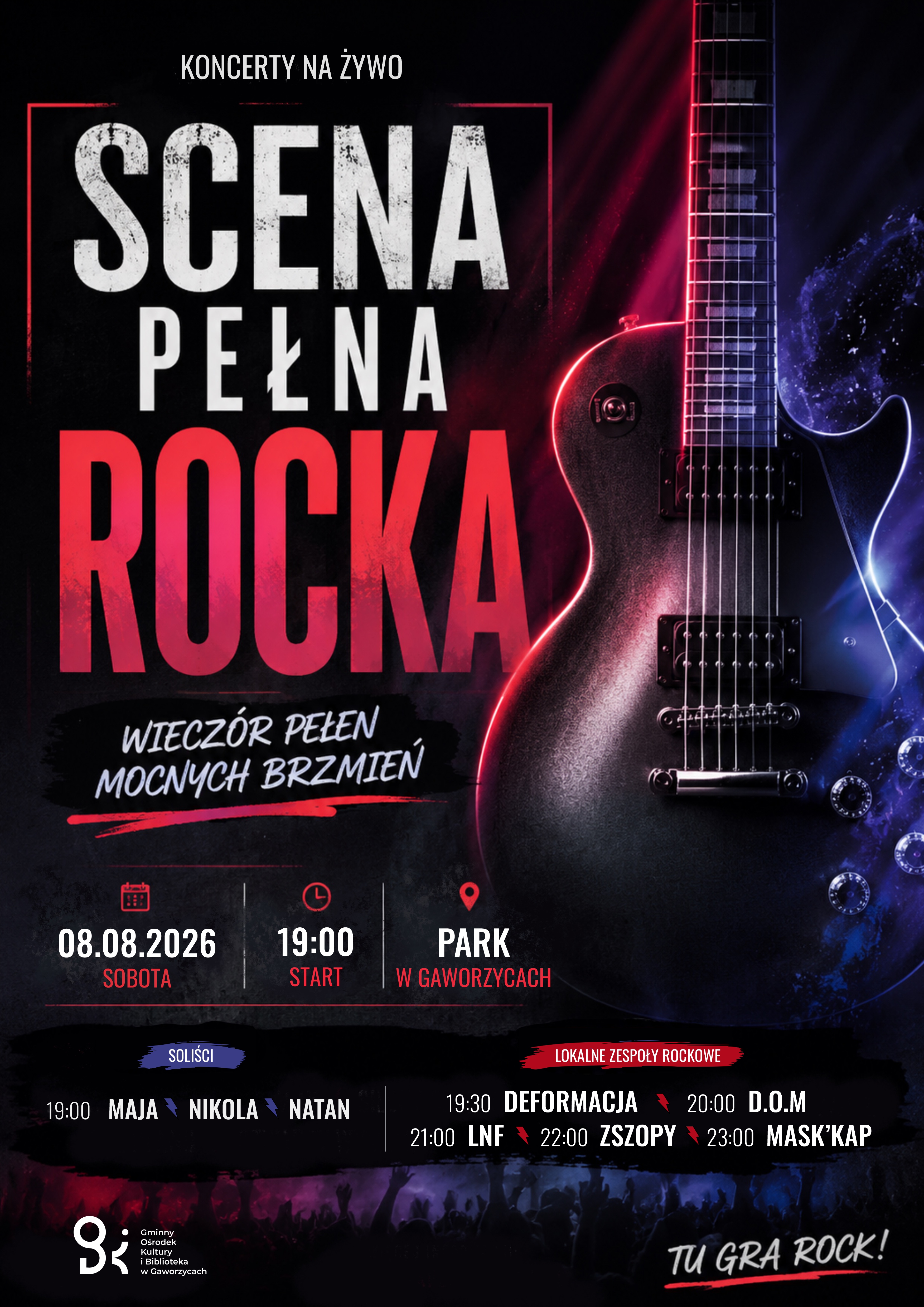 Scena pełna rocka plakat wydarzenia