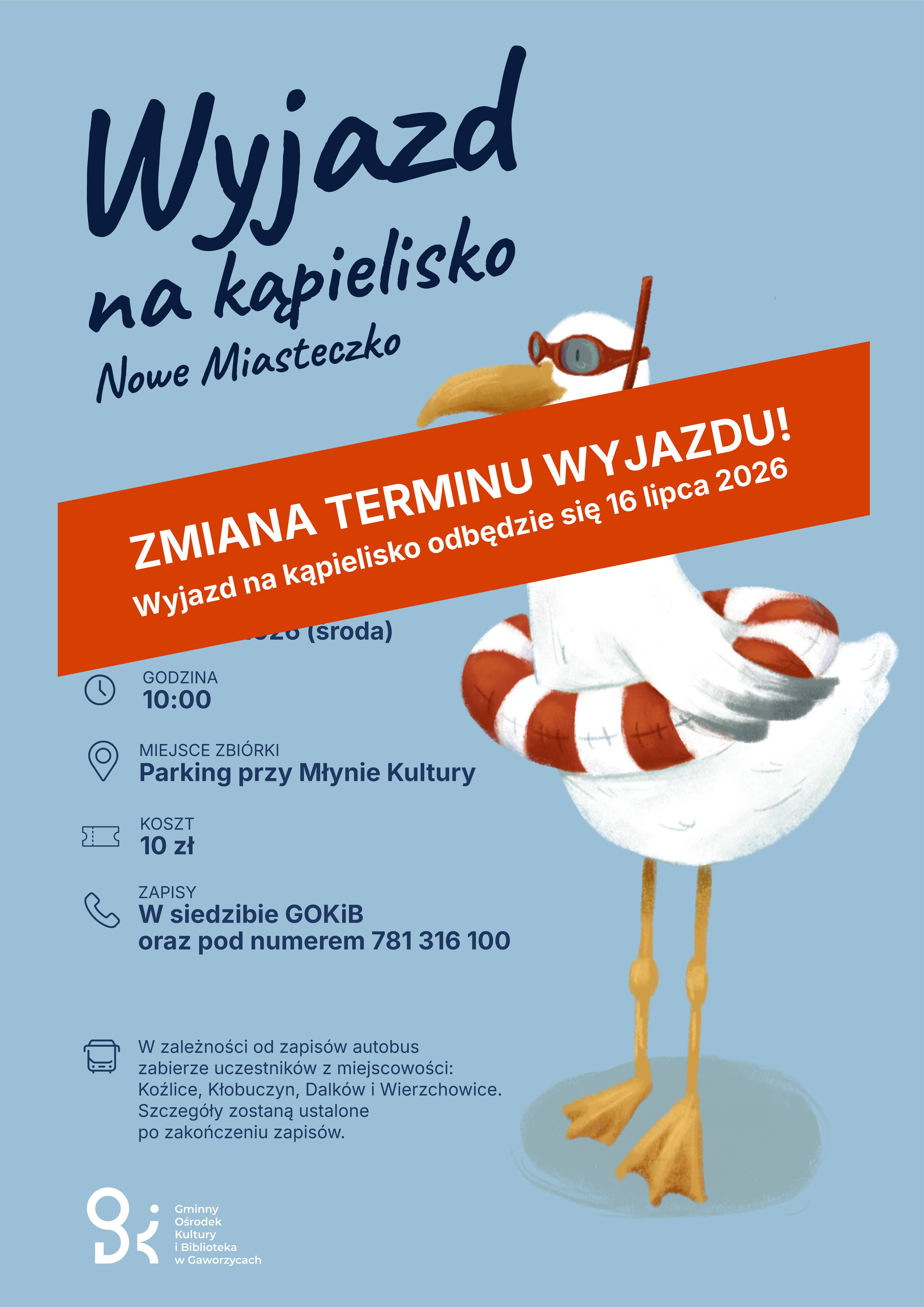 zmiana terminu kąpielisko