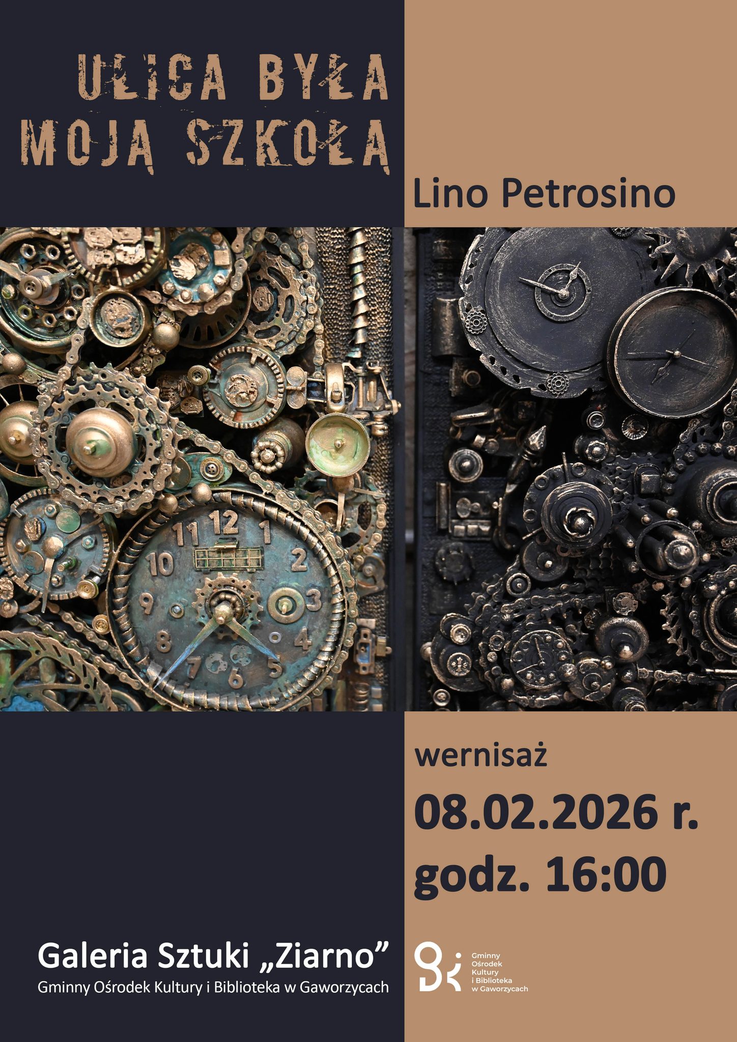 Plakat informujący o&nbsp;wernisażu tw&oacute;rczości Lino Petrosino