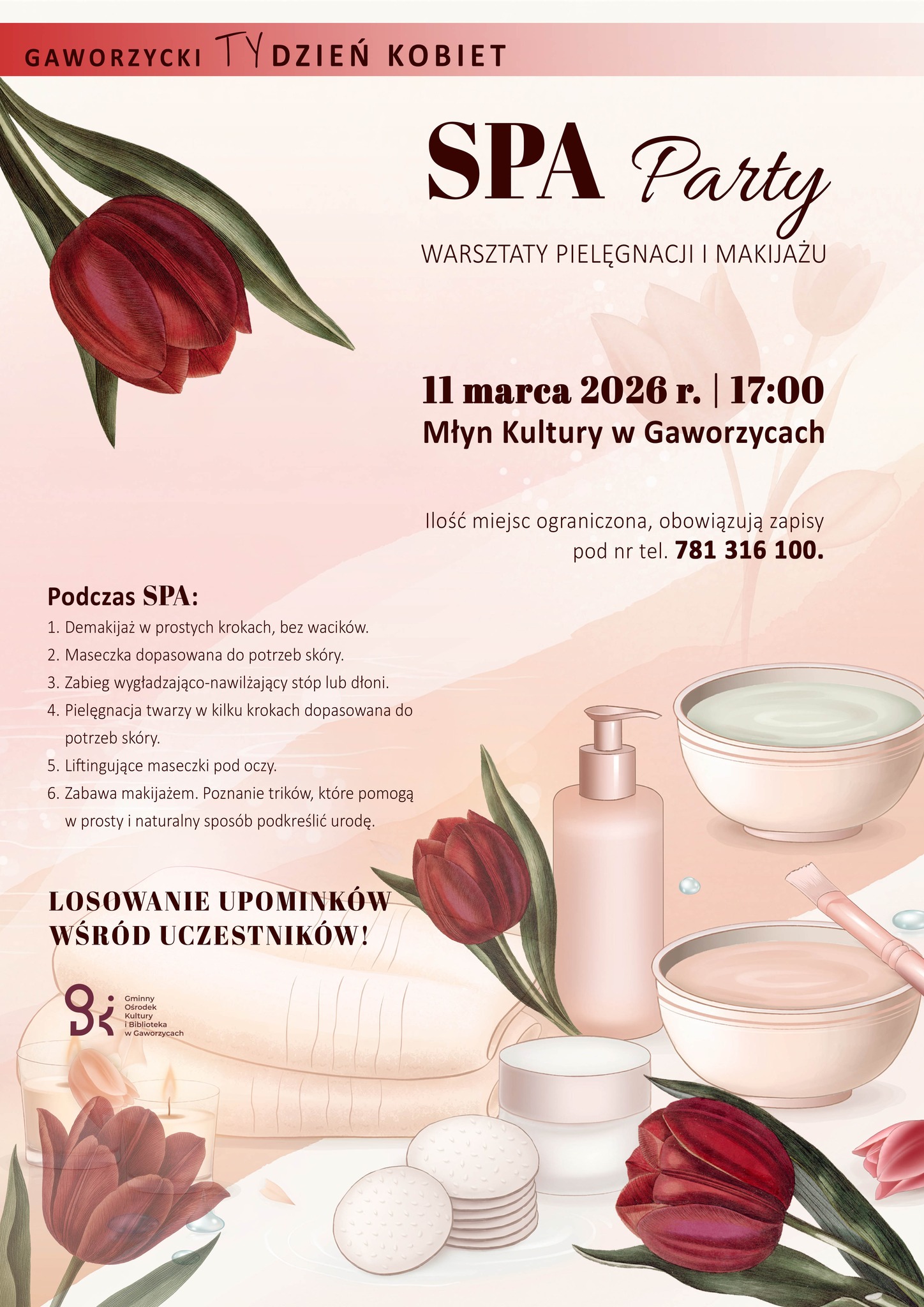 Plakat informujący o&nbsp;Party SPA dla kobiet