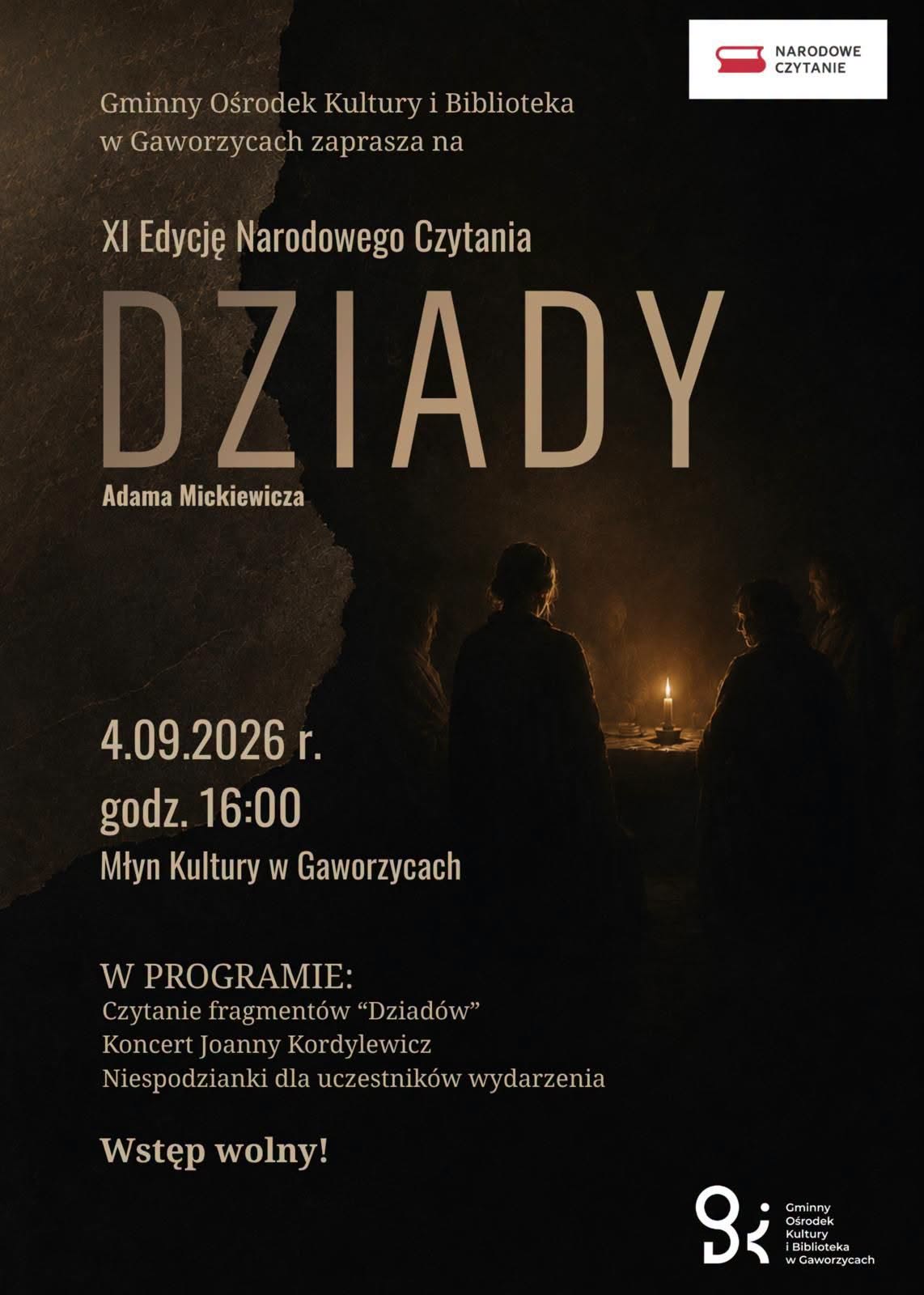 XI edycja Narodowego Czytania "Dziady" Adama Mickiewicza
