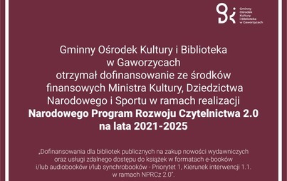 Zdjęcie do Biblioteka otrzymała dofinansowanie!